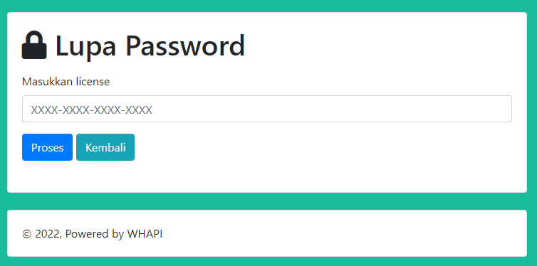 Halaman Lupa Password